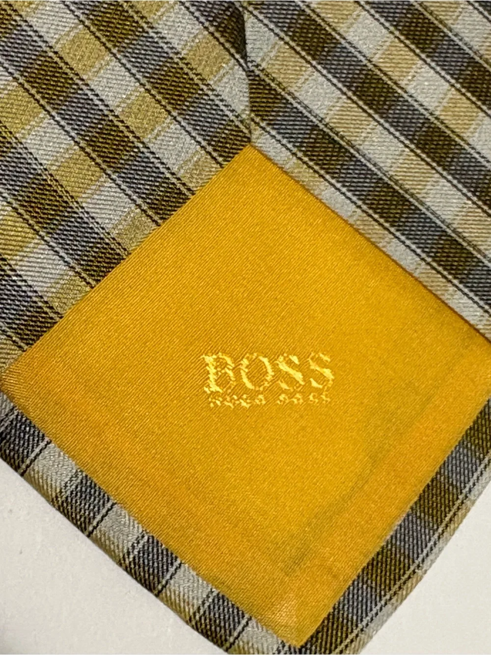 Two Hugo Boss Classic Orange and Yellow Geometric Silk Tie - Men Accessories